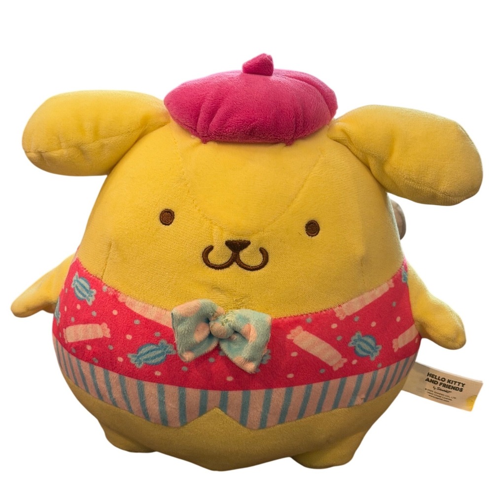 Sanrio Pompompurin Plush Hello Kitty and Friends Pink Candy Outfit Beret 8 inch
